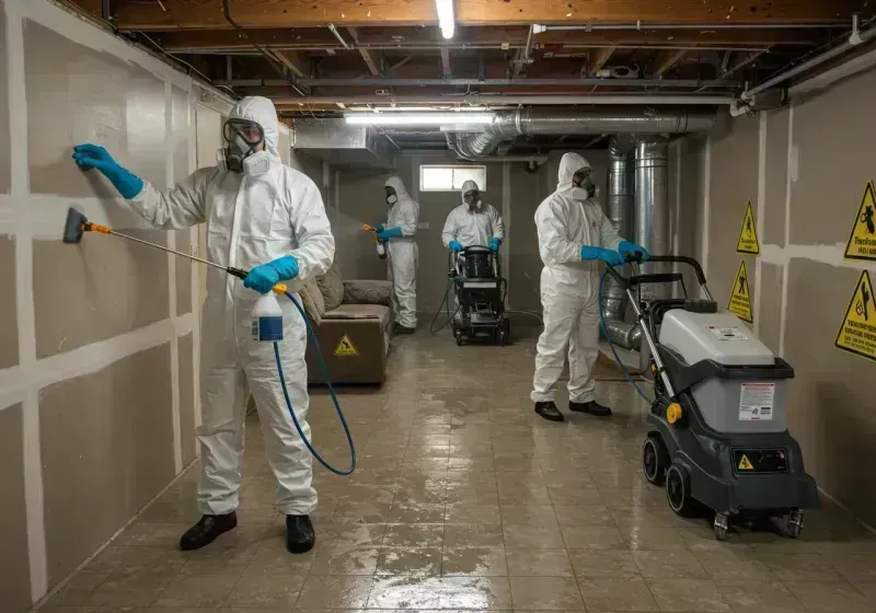 Basement Moisture Removal and Structural Drying process in Jersey Shore, PA